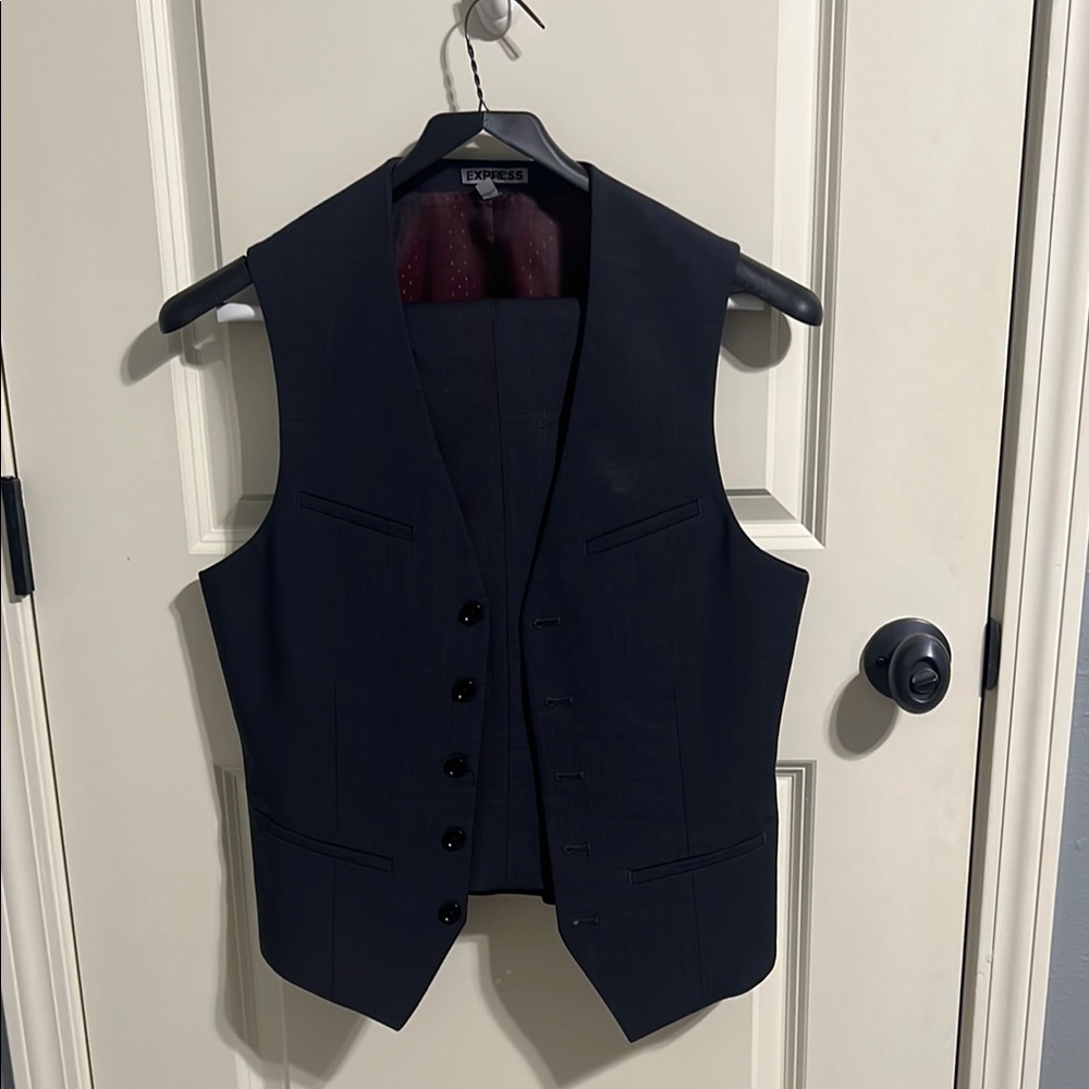 Express Gray Vest Elegant Suits Blazers
